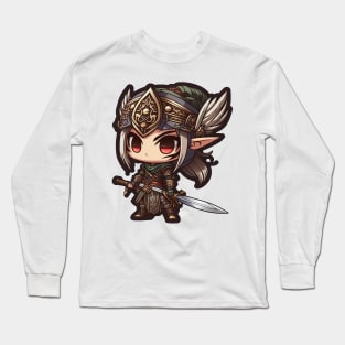 Anime Samurai Elf Chibi Long Sleeve T-Shirt